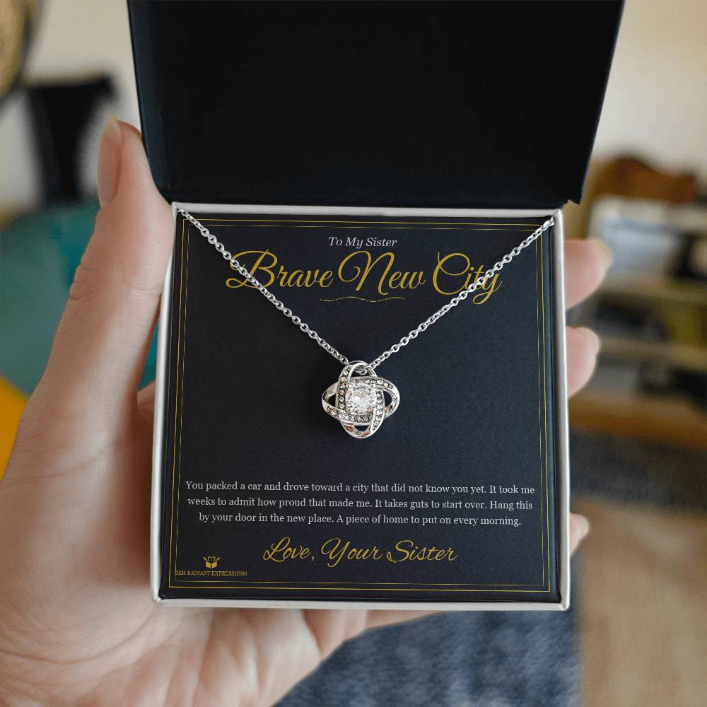 Brave New City - Love Knot Necklace for Sister - personalized keepsake gift from SKH Radiant Expressions