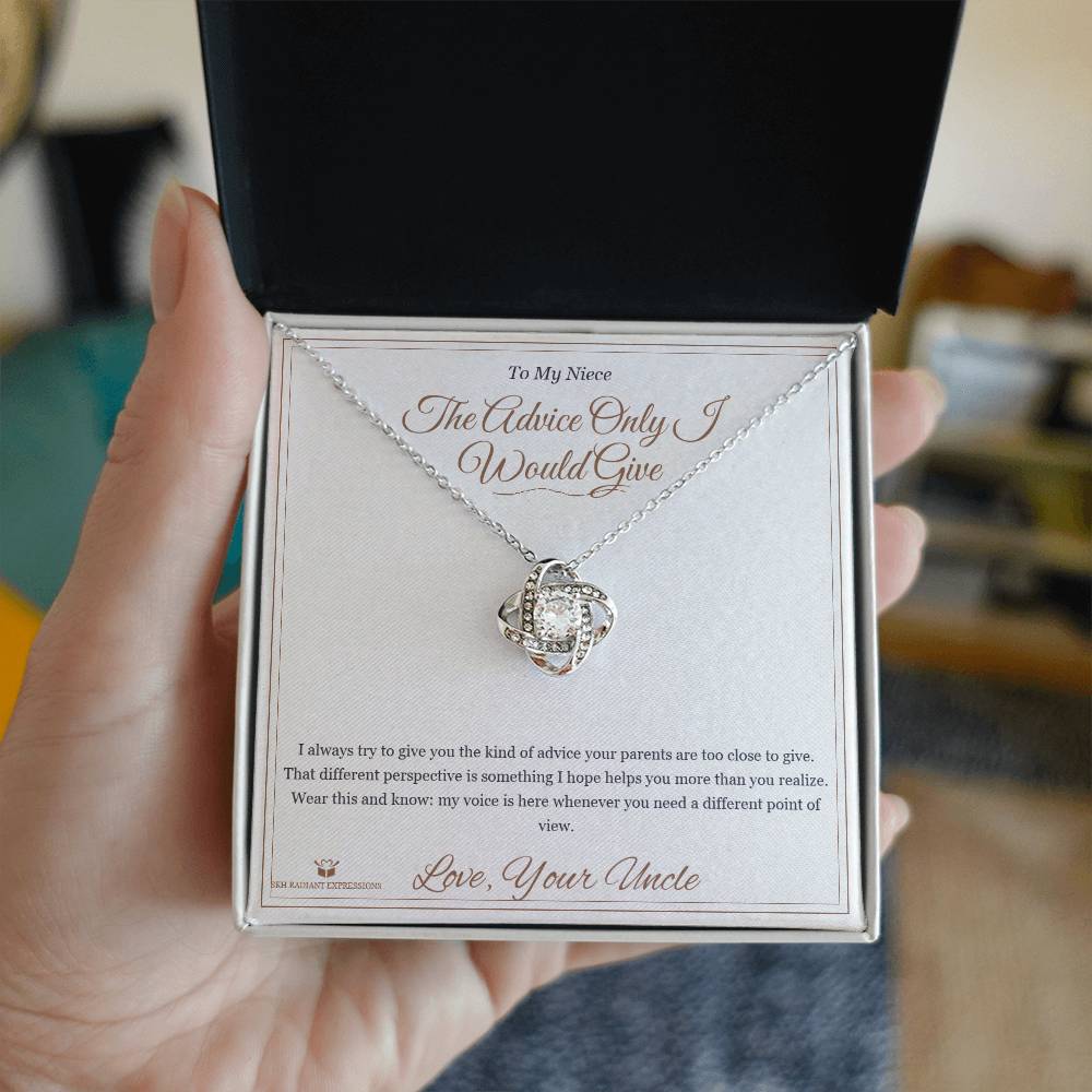 The Advice Only I Would Give - Love Knot Necklace for Niece - personalized keepsake gift from SKH Radiant Expressions