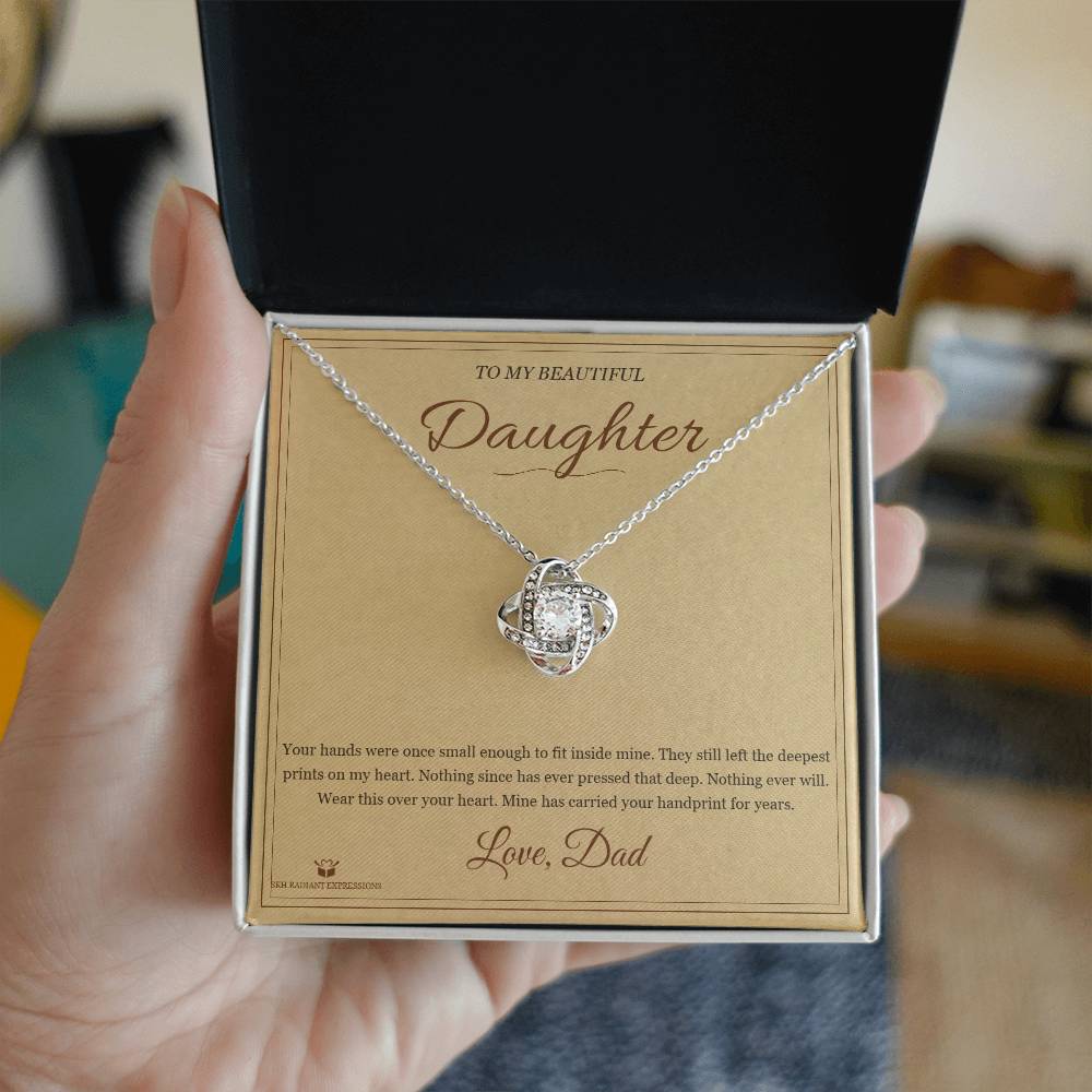 Small Hands, Deep Prints - Love Knot Necklace for Daughter - personalized keepsake gift from SKH Radiant Expressions