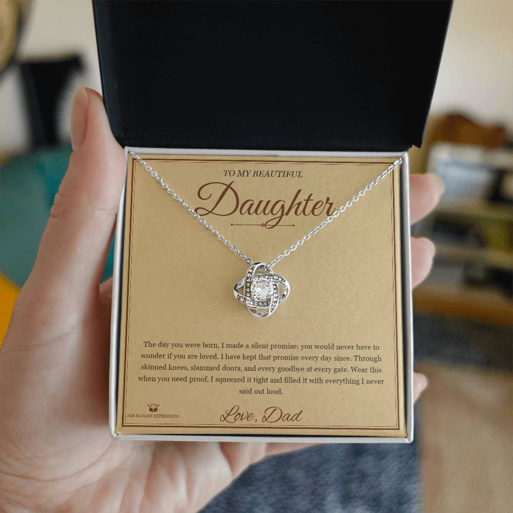 The Silent Promise - Love Knot Necklace for Daughter - personalized keepsake gift from SKH Radiant Expressions