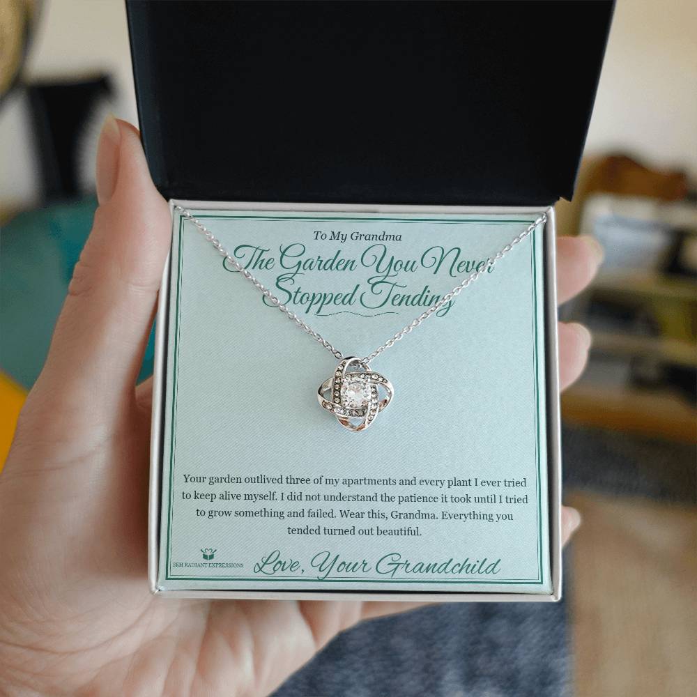 The Garden You Never Stopped Tending - Love Knot Necklace for Grandmother - personalized keepsake gift from SKH Radiant Expressions