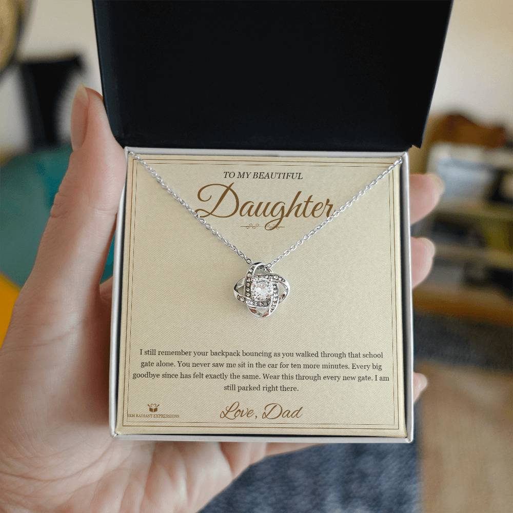 The School Gate - Love Knot Necklace for Daughter - personalized keepsake gift from SKH Radiant Expressions