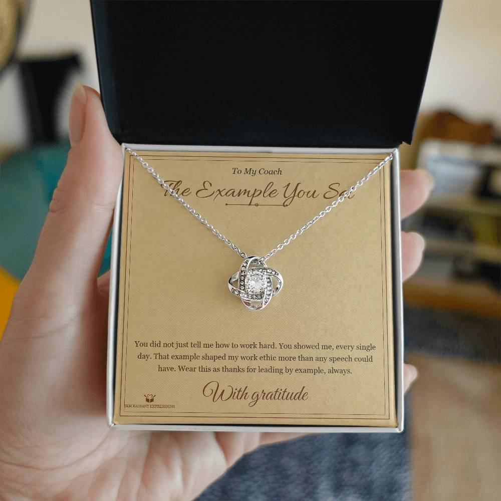 The Example You Set - Love Knot Necklace for Coach - personalized keepsake gift from SKH Radiant Expressions