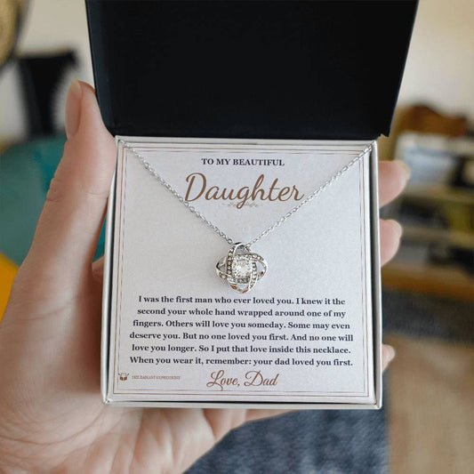 The First Man - Love Knot Necklace for Daughter - personalized keepsake gift from SKH Radiant Expressions