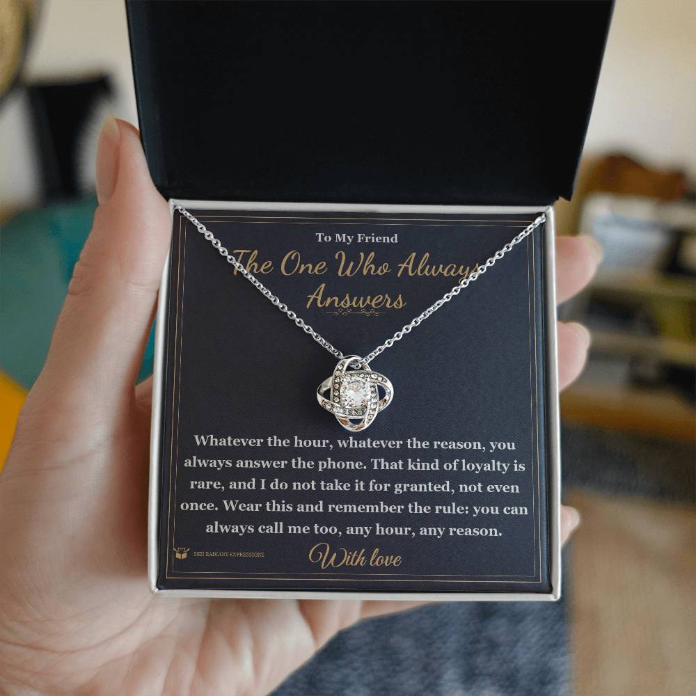 Personalized Love Knot Necklace for friend