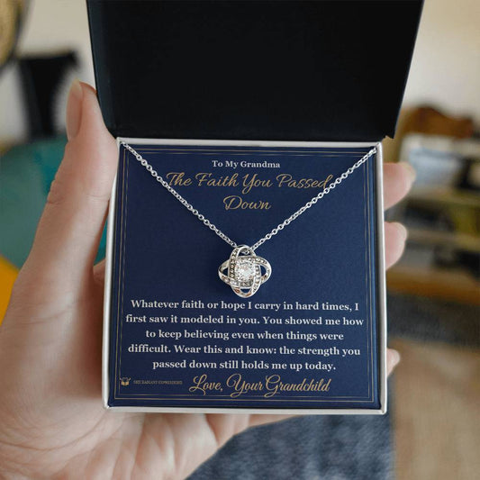 The Faith You Passed Down - Love Knot Necklace for Grandmother - personalized keepsake gift from SKH Radiant Expressions