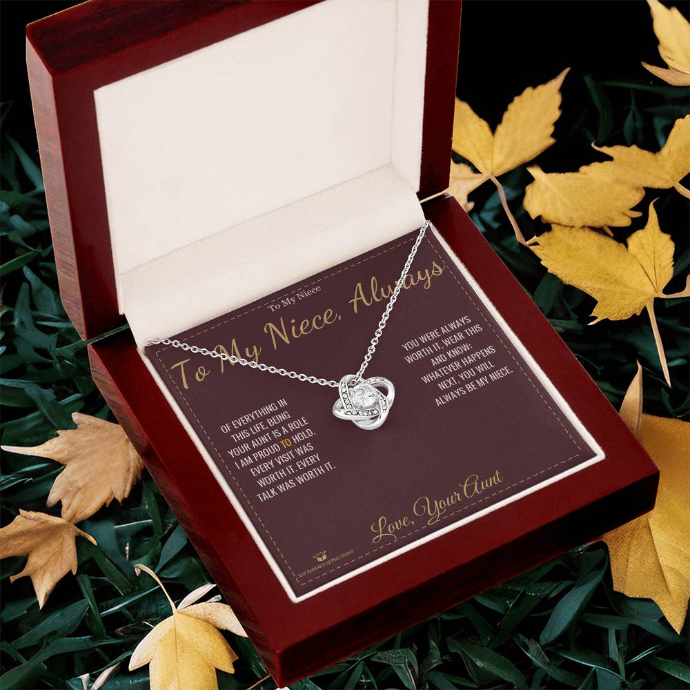 To My Niece, Always - Love Knot Necklace for Niece