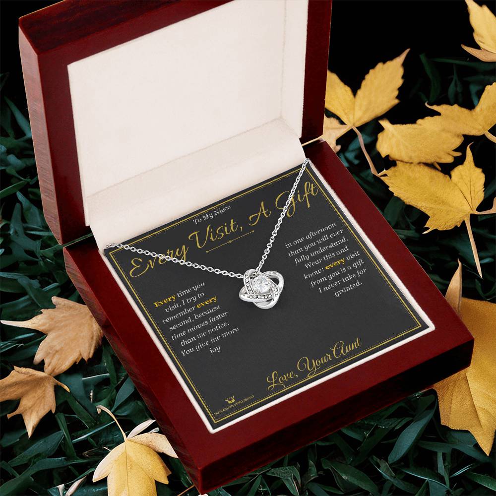 Every Visit, A Gift - Love Knot Necklace for Niece