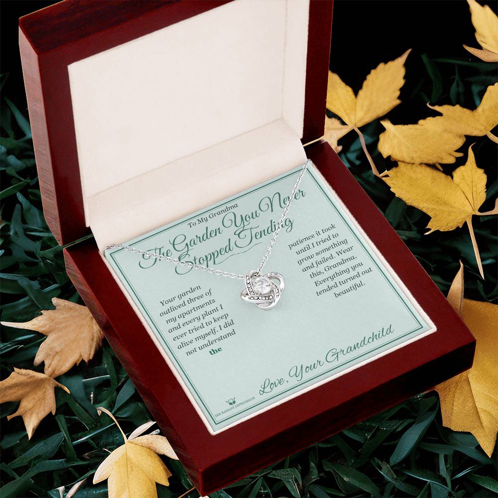 The Garden You Never Stopped Tending - Love Knot Necklace for Grandmother