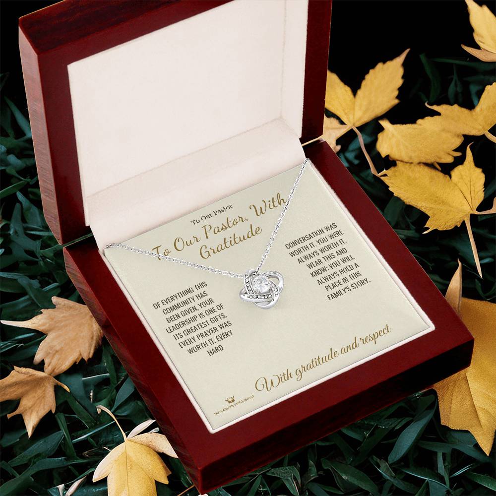 To Our Pastor, With Gratitude - Love Knot Necklace for Pastor