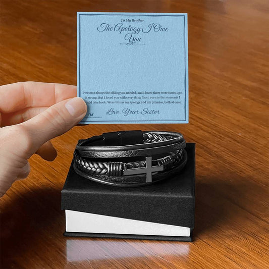 The Apology I Owe You - Men's Cross Bracelet for Brother