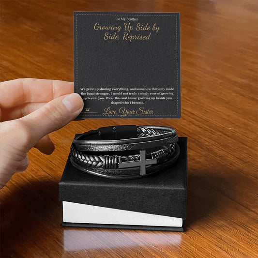 Growing Up Side by Side, Reprised - Men's Cross Bracelet for Brother