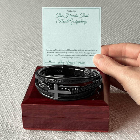 The Hands That Fixed Everything - Men's Cross Bracelet for Dad