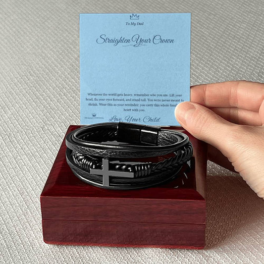 Straighten Your Crown - Men's Cross Bracelet for Dad