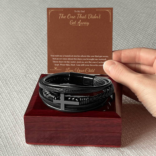 The One That Didn't Get Away - Men's Cross Bracelet for Dad