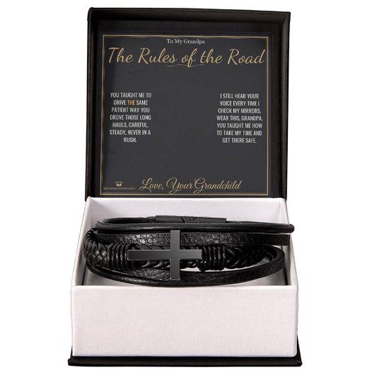 The Rules of the Road - Men's Cross Bracelet for Grandfather - personalized keepsake gift from SKH Radiant Expressions