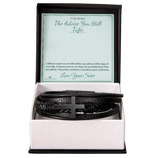 The Advice You Still Take - Men's Cross Bracelet for Brother