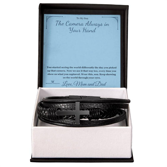 The Camera Always in Your Hand - Men's Cross Bracelet for Son