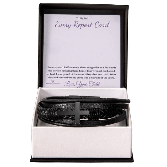 Every Report Card - Men's Cross Bracelet for Dad