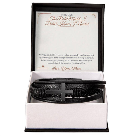 The Role Model I Didn't Know I Needed - Men's Cross Bracelet for Uncle