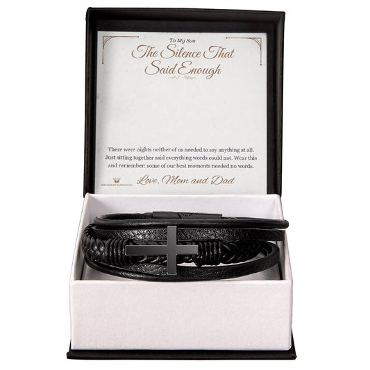 The Silence That Said Enough - Men's Cross Bracelet for Son