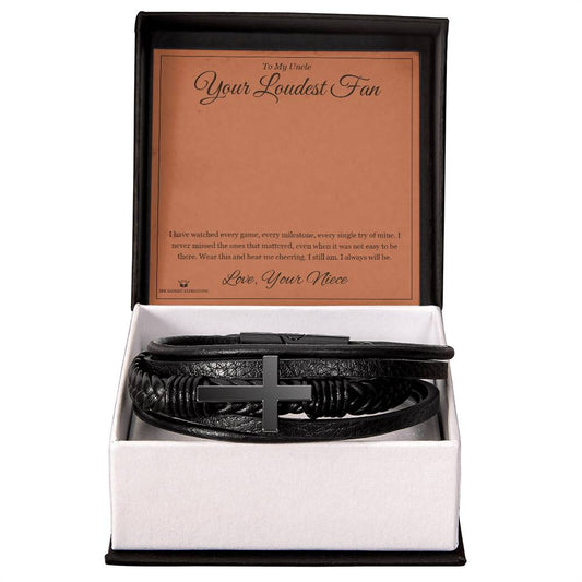 Your Loudest Fan - Men's Cross Bracelet for Uncle