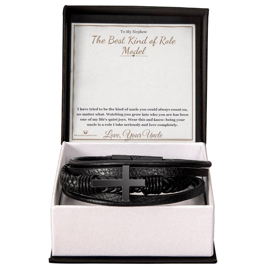 The Best Kind of Role Model - Men's Cross Bracelet for Nephew