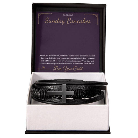 Sunday Pancakes - Men's Cross Bracelet for Dad