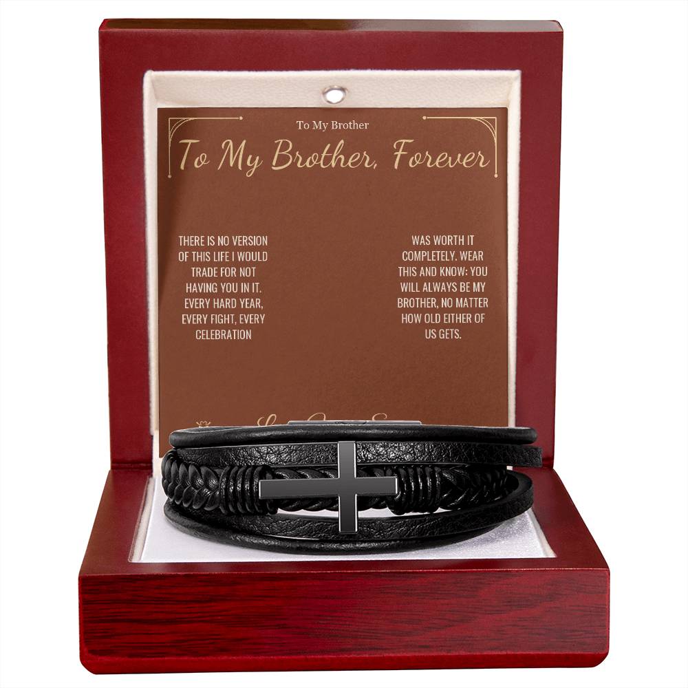 To My Brother, Forever - Men's Cross Bracelet for Brother