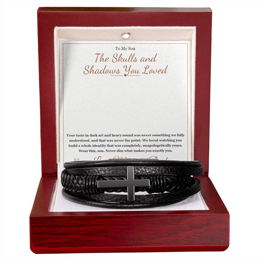 The Skulls and Shadows You Loved - Men's Cross Bracelet for Son