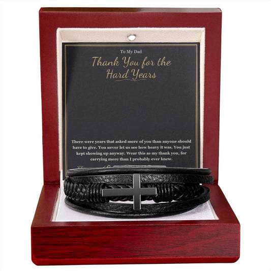 Thank You for the Hard Years - Men's Cross Bracelet for Dad