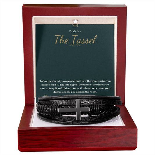 The Tassel - Men's Cross Bracelet for Son