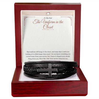 Personalized Men's Cross Bracelet for dad