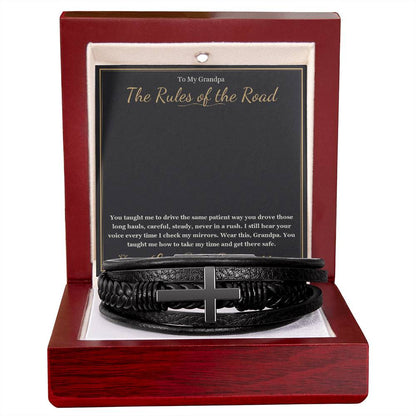 Personalized Men's Cross Bracelet for grandfather