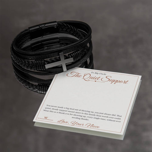 The Quiet Support - Men's Cross Bracelet for Uncle