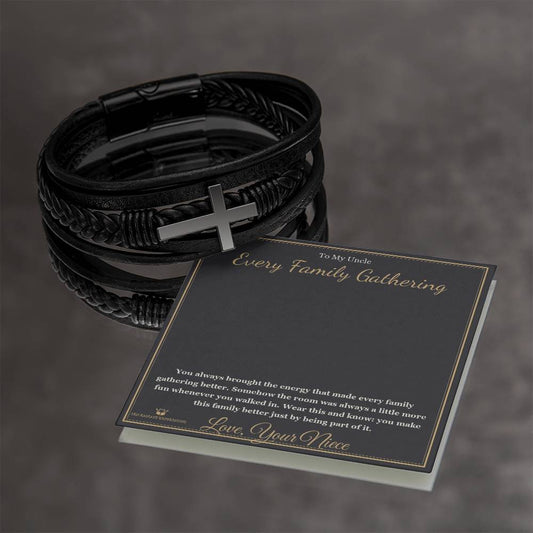 Every Family Gathering - Men's Cross Bracelet for Uncle