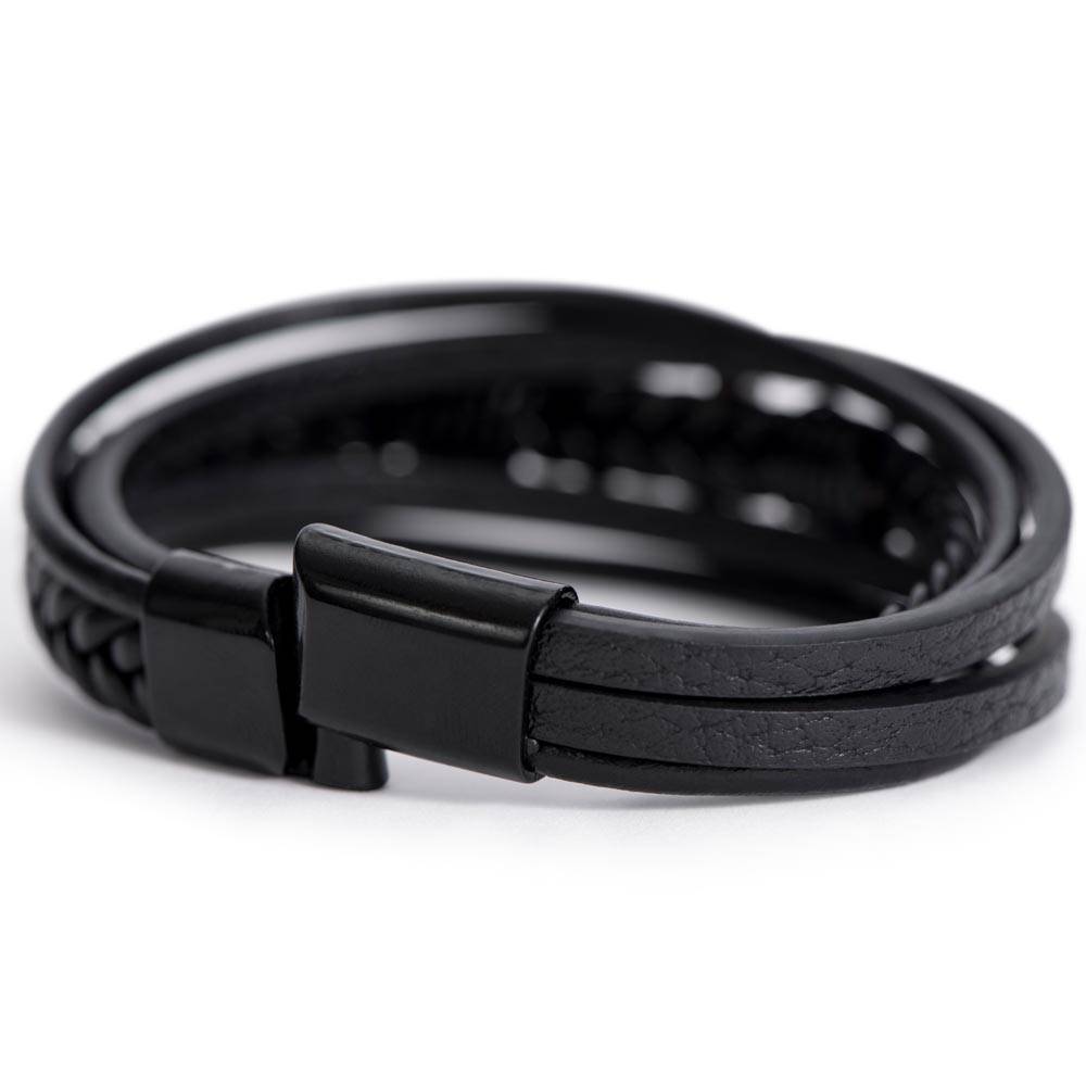 Beside You, Not Behind - Men's Cross Bracelet for Brother