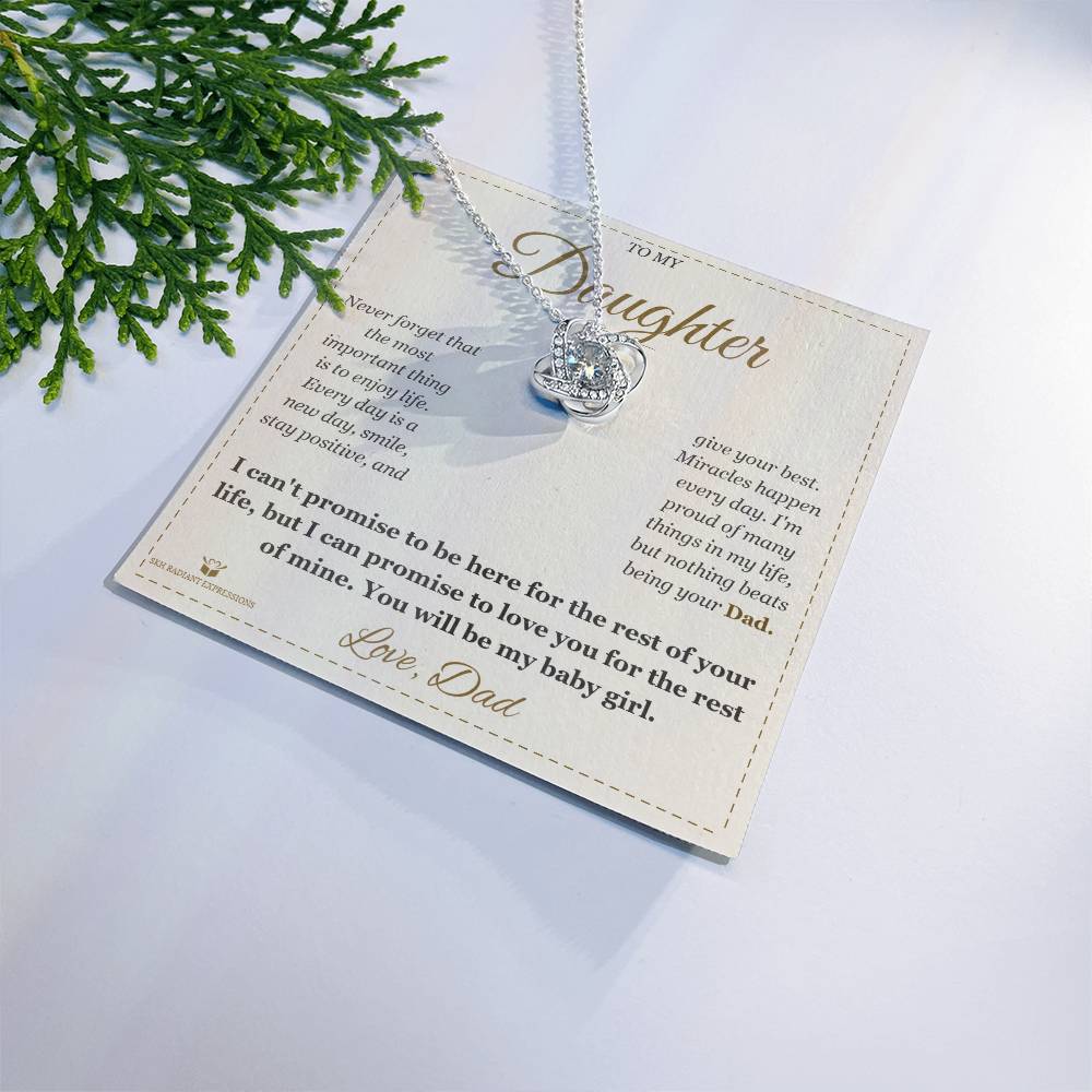 To My Daughter - Forever My Baby Girl - Love Knot Necklace