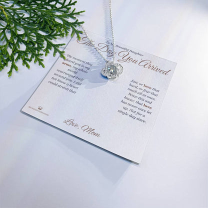 Engraved Love Knot Necklace with message for daughter