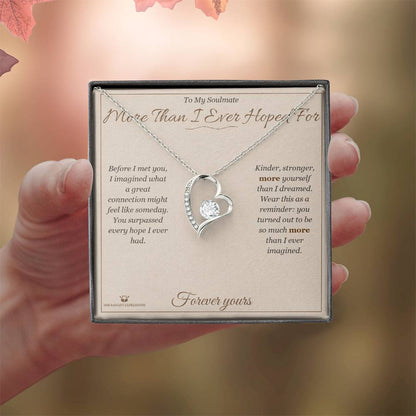 Forever Love Necklace with personalized message card for soulmate
