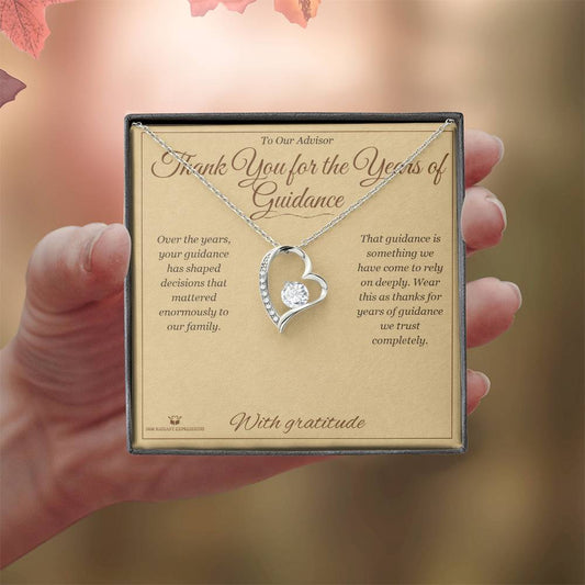 Thank You for the Years of Guidance - Forever Love Necklace for Advisor