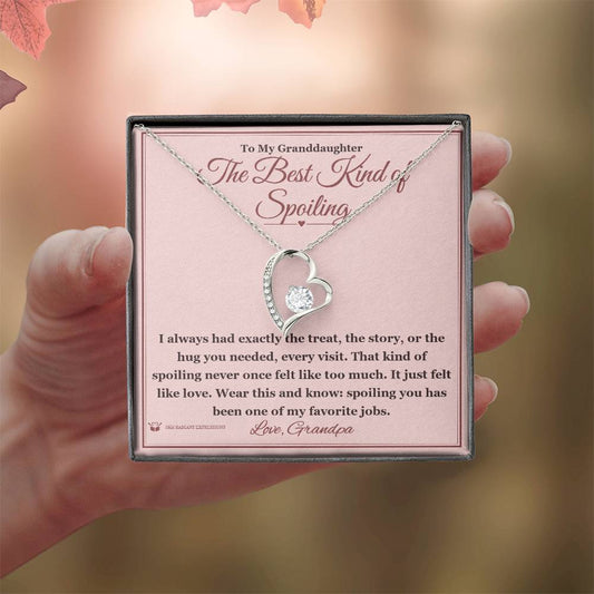 The Best Kind of Spoiling - Forever Love Necklace for Granddaughter - personalized keepsake gift from SKH Radiant Expressions