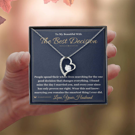 The Best Decision - Forever Love Necklace with Red Rose Box for Wife - personalized keepsake gift from SKH Radiant Expressions