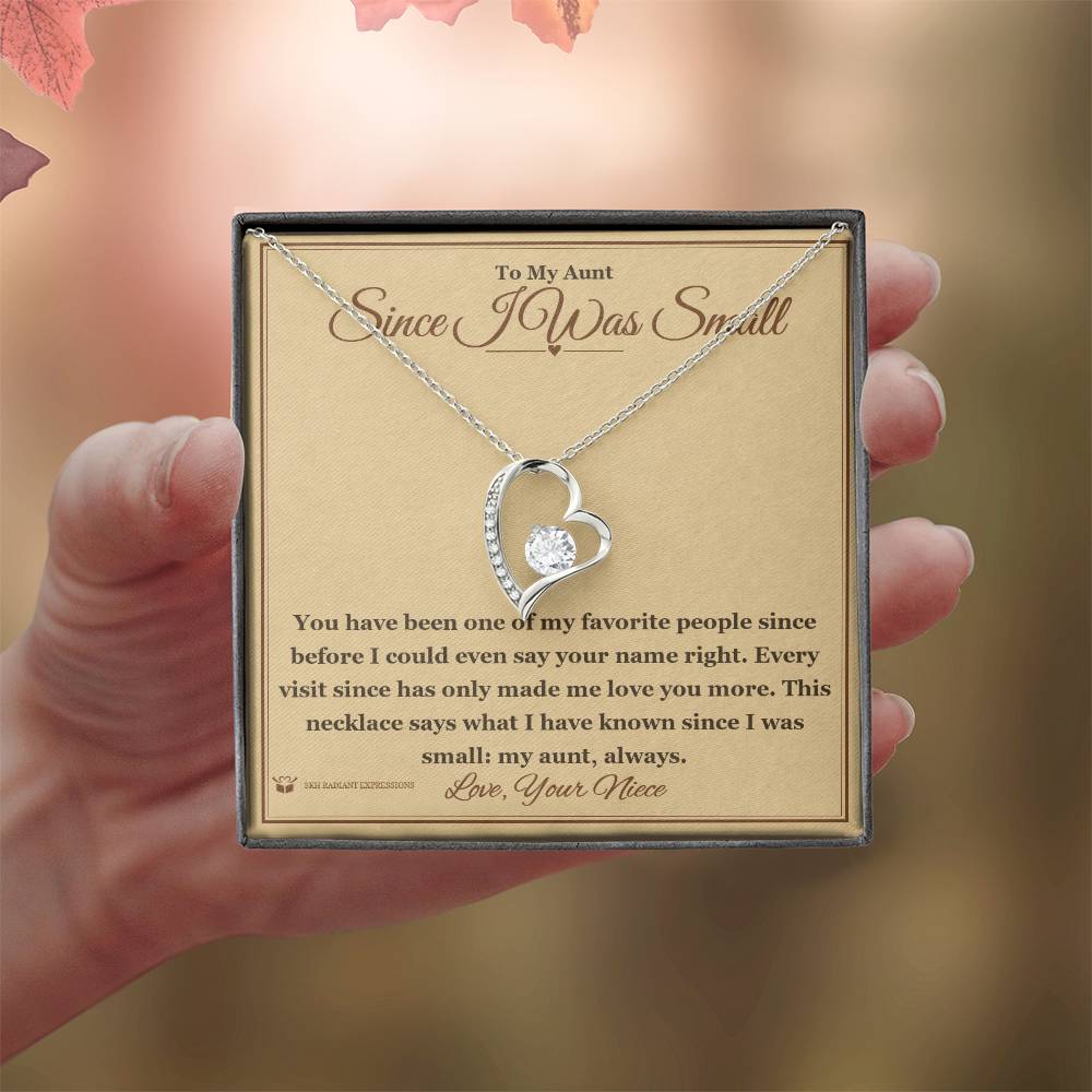 Engraved Forever Love Necklace with message for aunt