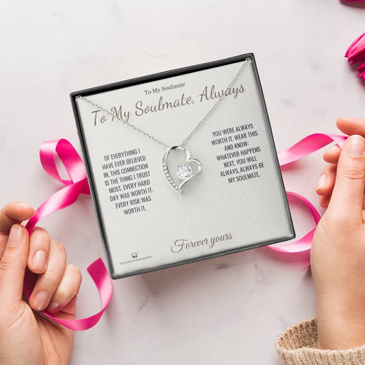 The Connection I Trust Most - Forever Love Necklace with Red Rose Box for Soulmate