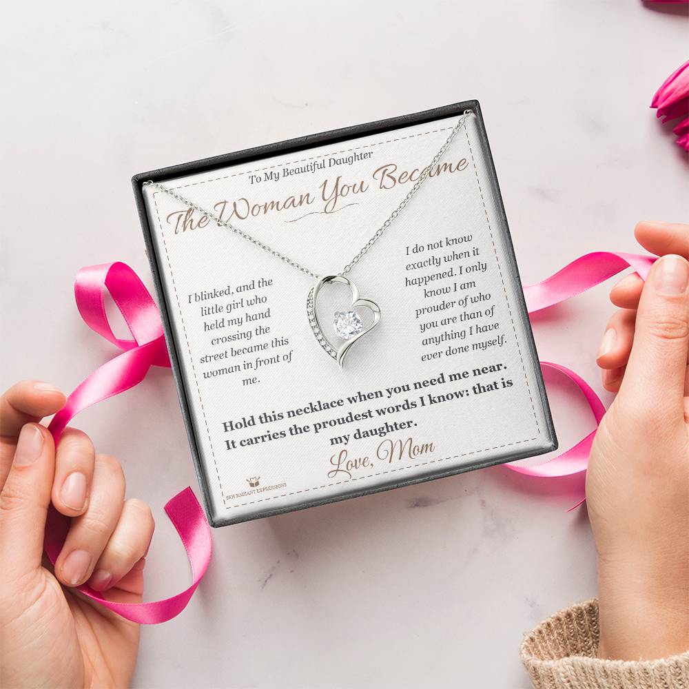 Engraved Forever Love Necklace with message for daughter