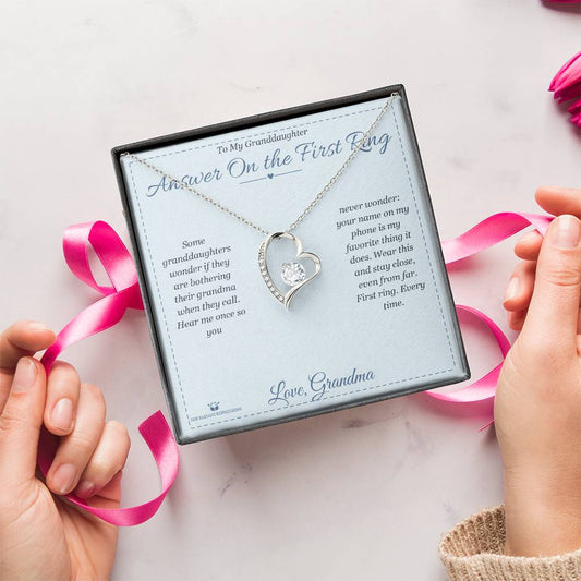 Answer On the First Ring - Forever Love Necklace for Granddaughter