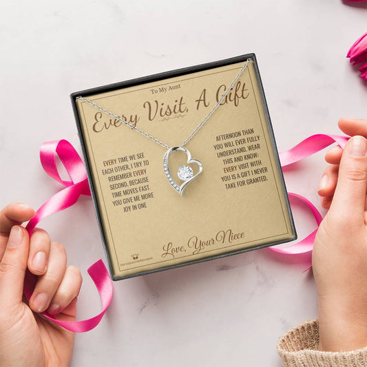 Every Visit, A Gift - Forever Love Necklace for Aunt