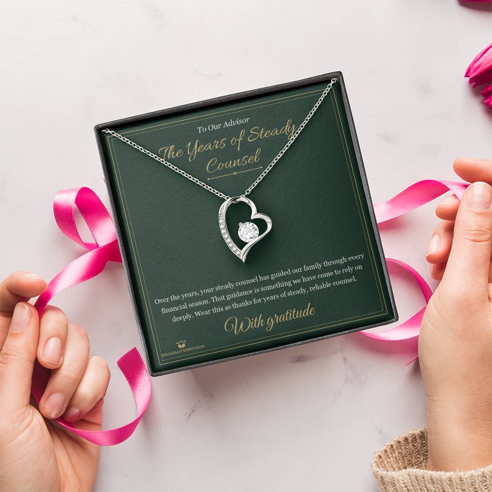 The Years of Steady Counsel - Forever Love Necklace for Advisor - personalized keepsake gift from SKH Radiant Expressions