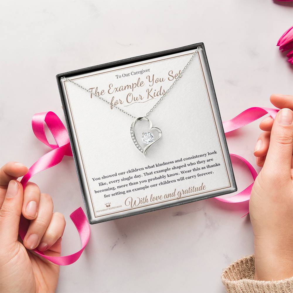 The Example You Set for Our Kids - Forever Love Necklace for Caregiver - personalized keepsake gift from SKH Radiant Expressions